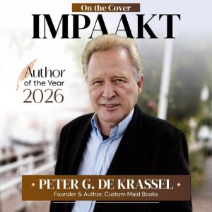 Peter G. De Krassel on cover of Impaakt magazine featured as the 2026 author of the year